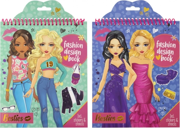 Besties divattervező könyv matricákkal és sablonokkal