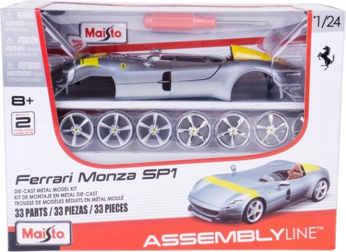 Maisto Ferrari Monza SP1 ezüst autóépítő készlet 1:24