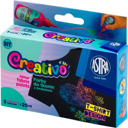 Csillámos textilfesték 5×20 ml ASTRA CREATIVO