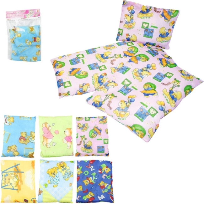 Bölcsőbe vagy kiságyba való szett mackó mintával