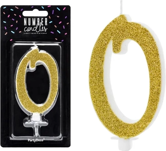 Születésnapi tortagyertya szám 0 arany 10 cm