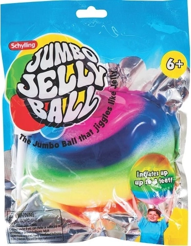Jumbo zselélabda szivárványos kivitelben pumpával