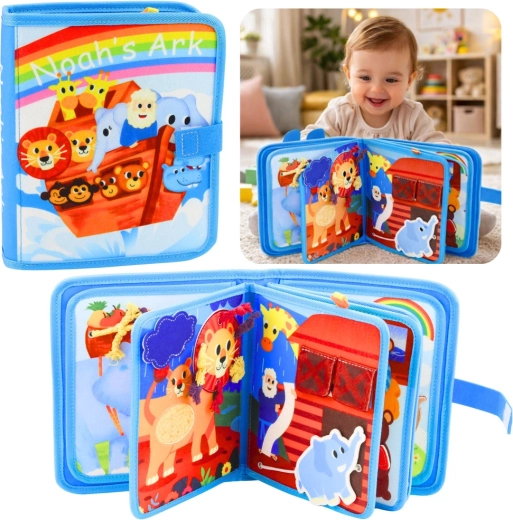 Érzékszervi filc könyv Noé bárkája 3D gyerekeknek