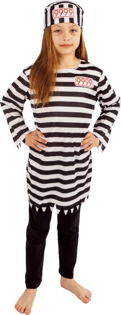 Gyerek rabnő jelmez csíkokkal (S méret, 4–6 év)