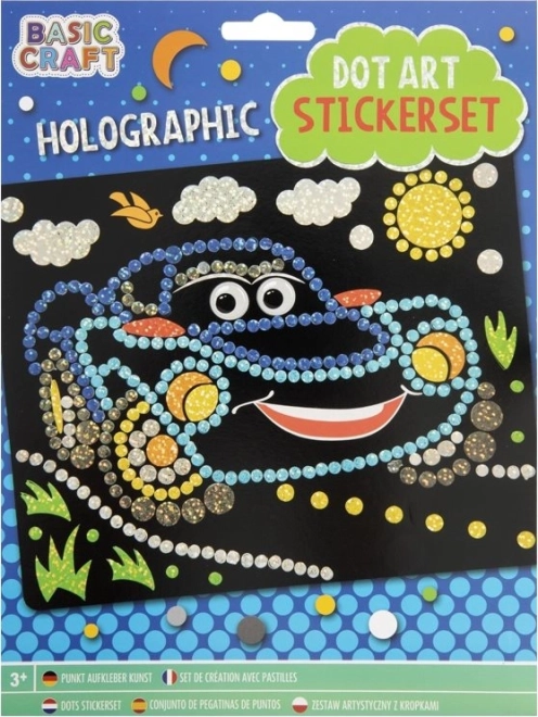 Mozaikos holografikus autó kép 22 × 18 cm