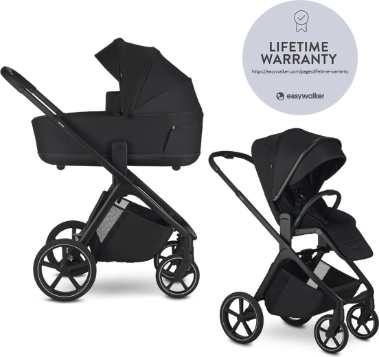 Easywalker Zoey Pure Black multifunkciós babakocsi