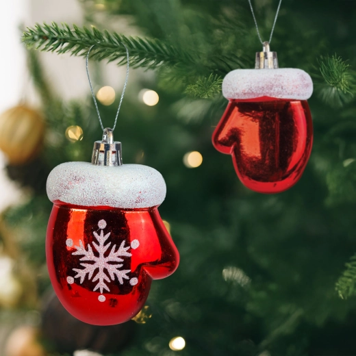 Karácsonyi dísz téli kesztyű 7,2 × 5 cm – 2 darab