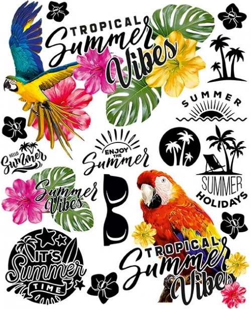 Nyári vasalható applikáció – nagy ív 20 × 30 cm