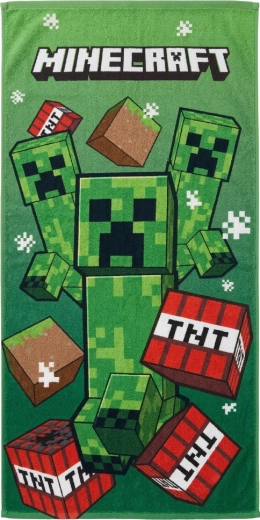 Gyorsan száradó gyermek törölköző Minecraft creeper és TNT motívummal – 1 db