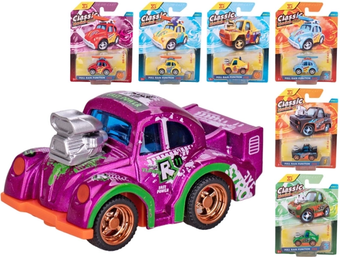 Sport fém kisautó visszahúzós meghajtással, 5 cm