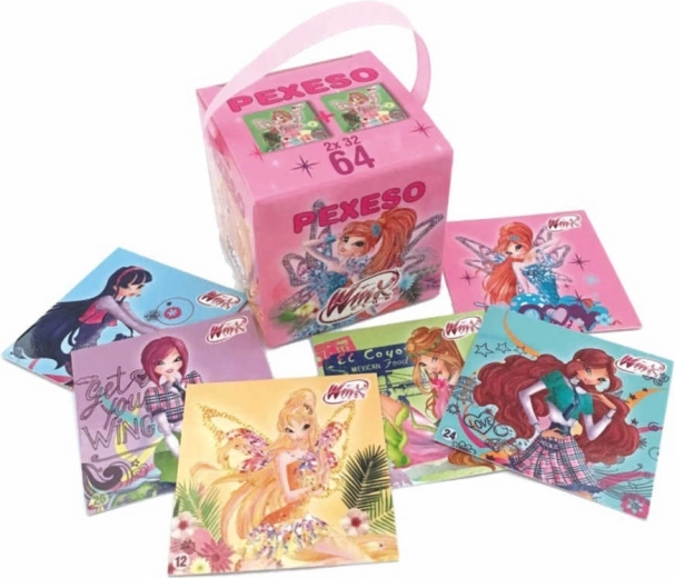 Akim memóriajáték dobozban szalaggal Winx Club (64 kártya)