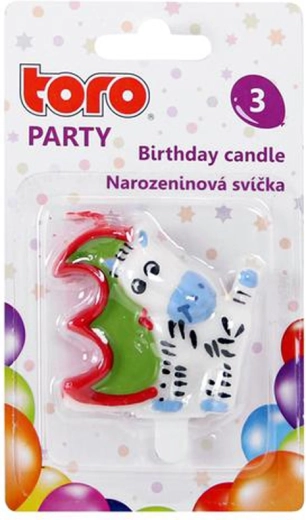 TORO 3-as számú tortagyertya lóval, beszúrható, 5 cm