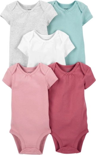 Carter's lány pamut rövid ujjú body 5 db, méret 56
