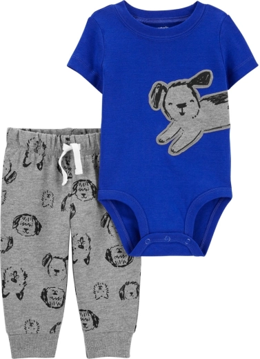 Carter's 2 részes fiú szett – rövid ujjú body és melegítőnadrág Blue Dog (6 hó)