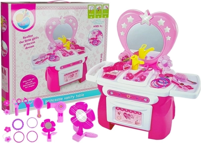 Gyerek pipereasztal szépítkező kiegészítőkkel