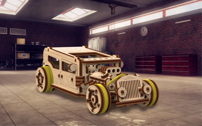 Fa 3D puzzle WOODEN CITY hot rod – mechanikus modell, 141 darab