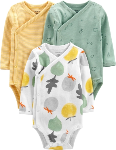 Carter’s hosszú ujjú body Veggies, semleges, 3 db, 46-os méret