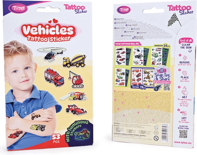 Autós ideiglenes tetoválásmatrica-készlet