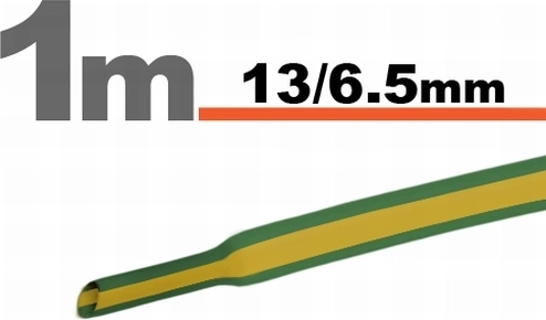 Sárga-zöld zsugorcső 13 / 6,5 mm