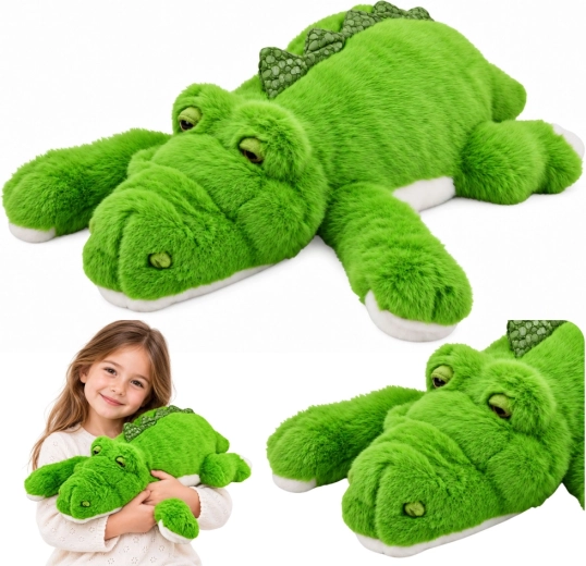 Zöld plüss krokodil súlyozott mancsokkal, 45 cm