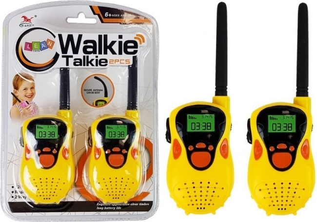 Sárga Walkie Talkie rövidhullámú rádió, 100 m hatótáv gyerekeknek