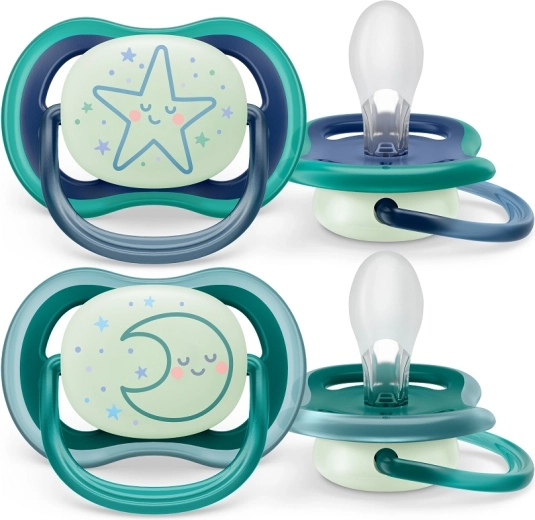 Philips Avent Ultra Air éjszakai cumi 6–18 hó, fiúknak, 2 db