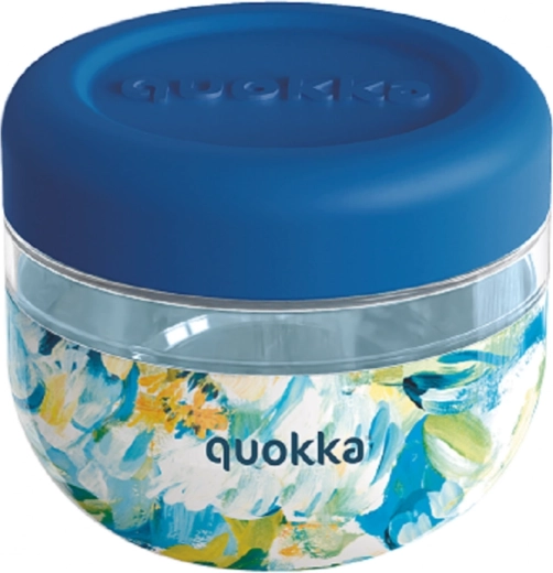 Quokka Bubble Blue Peonies kék ételtároló doboz 500 ml