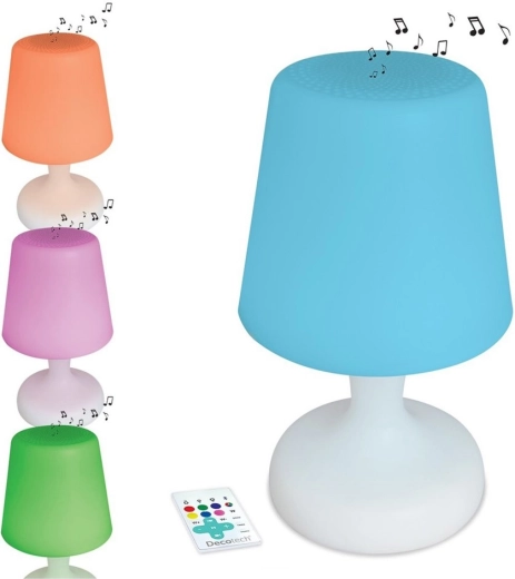 Vízálló LED asztali lámpa Bluetooth hangszóróval és távirányítóval