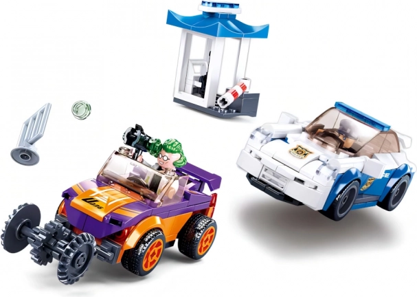 Rendőrségi üldözés építőkészlet felhúzható autóval