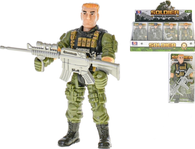 Katonai figura fegyverrel 12 cm – mozgatható akciófigura, 8 féle
