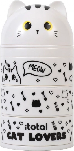 Rendező kihúzható rekeszekkel fehér cica