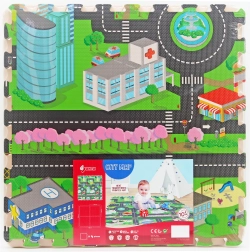 Puha habszivacs puzzle város padlóra 118 × 118 cm