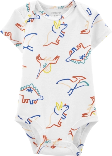 Carter's rövid ujjú baba body ivory Dino fiúknak 3 hó