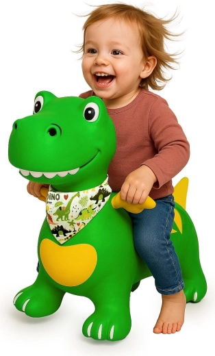 HoppyDoo zöld ugráló dinoszaurusz szárnyakkal és pumpával