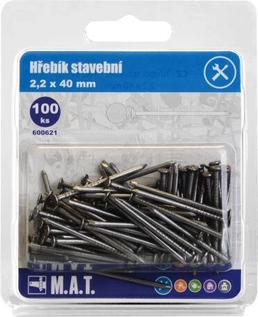 Építőipari szegek 40 × 2,2 mm, 100 db/csomag