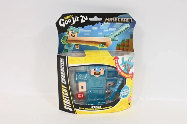Heroes of Goo Jit Zu Minecraft Steve – nyújtható figura gyémántpáncéllal és karddal