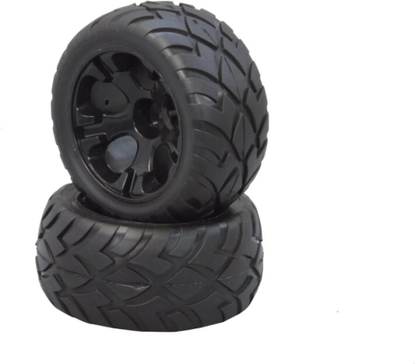 Fekete kerék gumiabronccsal 1:10 méretarányú Cocoon, Splinter és Lextron modellekhez – 1 darab
