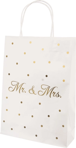 Mr./Mrs. fehér ajándéktáska 26 × 10 × 32 cm