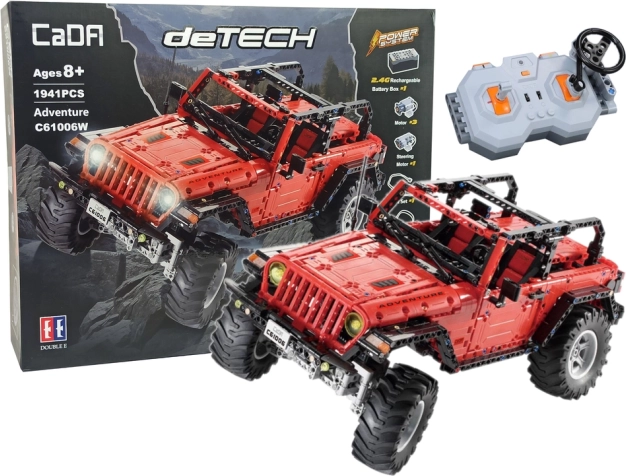 CADA távirányítós terepjáró építőkészlet, piros, 1941 darab