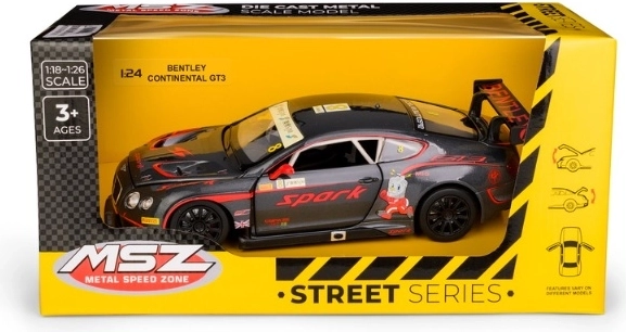 Gyűjtői Bentley Continental GT3 modell 1:24 méretarányban, szürke