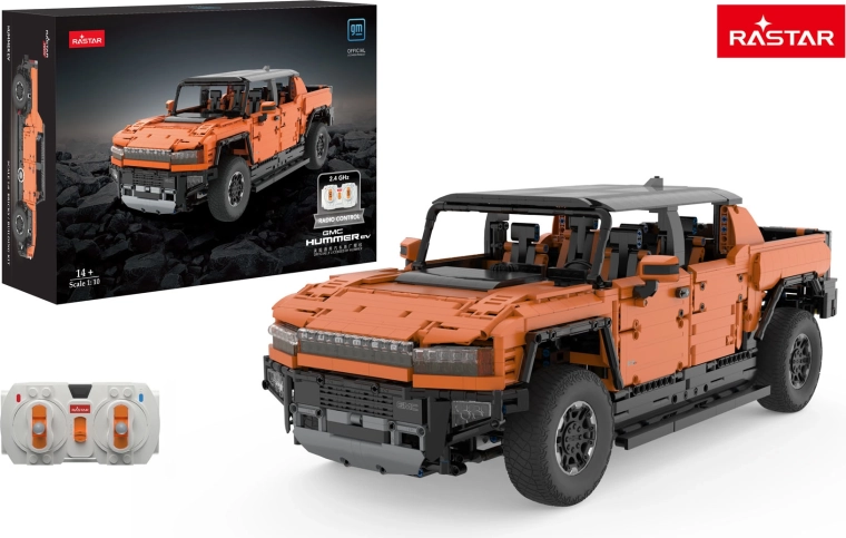 RASTAR RC autó építőkészlet Hummer EV 1:10 narancssárga