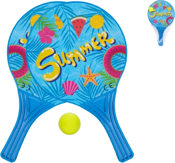 Strandröplabda-ütők labdával, 37,5 cm – kék