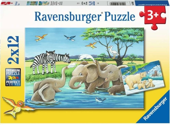 Ravensburger puzzle Állatkölykök 2×12 darab