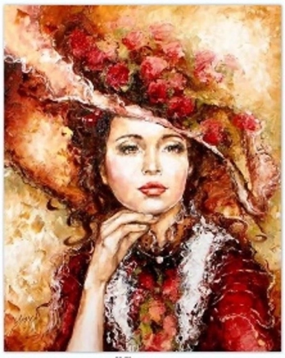 Számfestő készlet Kalapos nő 40 × 50 cm