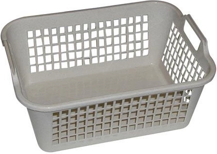 Műanyag kosár fülekkel 32 × 24 × 13 cm, rácsos, színes mix