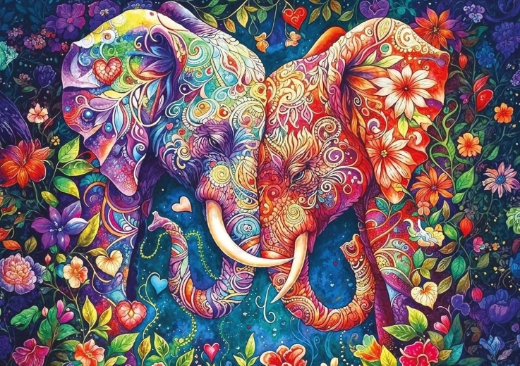 Puzzle Elefántszerelem 1000 darab