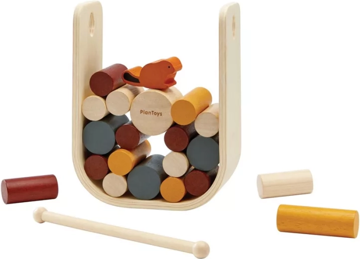 PlanToys hódgát – fa egyensúlyozós játék