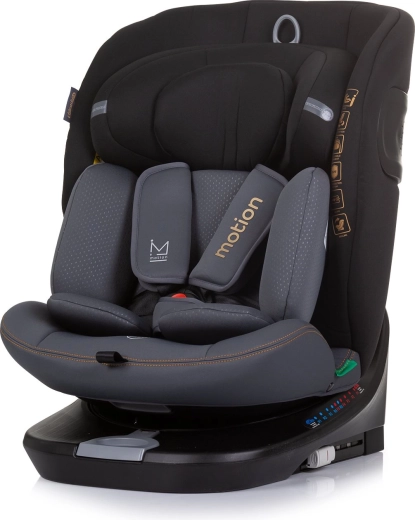 Chipolino Motion i-Size autósülés 40–150 cm Isofix-szel és forgó talppal, obsidian