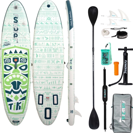 Funwater felfújható paddleboard Tiki 320 cm zöld