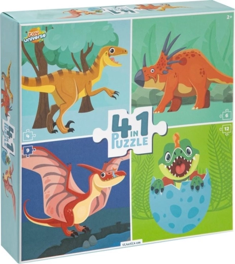 Puzzle dinoszauruszok 4 az 1-ben TOY UNIVERSE
